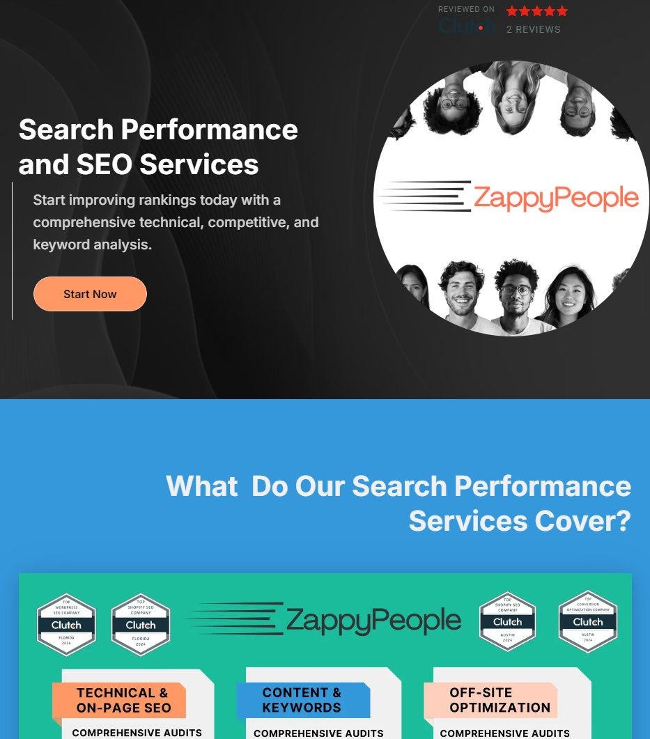 Screenshot of our Swipe Pages SEO landing page